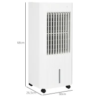 HOMCOM Refroidisseur d'air ventilateur humidificateur 3 en 1 avec télécommande, minuterie, oscillation, 3 modes 3 vitesses(m-3)