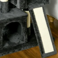 PawHut Cat Tree for Indoor Cats 81cm Cat Scratching Post Scratch Board Kitten Tower Climbing Frame Black(m-8)