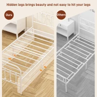 HOMCOM Single Minimalistic Metal Bed Frame - White(m-8)