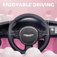 AIYAPLAY Aston Martin DBX Licensed Battery Powered Kids Electric Car, 12V Kids Ride on Car w/ Lights, Music Horn, Pink(m-7)