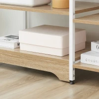 HOMCOM Estante de Cocina Estantería para Microondas Horno Multiusos con 7 Estantes de Almacenamiento para Utensilios Libros Plantas 90x40x95 cm Madera Natural(m-9)