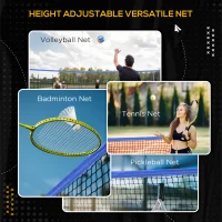 SPORTNOW 4m Badminton Net, Height Adjustable Outdoor Sports Net, with Carry Bag, for Tennis, Pickleball, Volleyball, Blue(m-4)