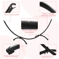 Outsunny Struttura per Amaca Universale da Esterno in Metallo, 300x90x100cm, Nero(m-5)