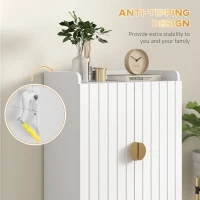 HOMCOM Modern Shoe Cabinet with 2 Doors, Open Shelf and Adjustable Shelves, 15 Pair Hallway Shoe Cupboard, Entryway Storage Unit, White(m-6)