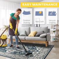 HOMCOM Vintage Rugs, Area Rugs Large Carpet for Living Room, Bedroom, Dining Room, 80x150 cm, Grey(m-7)