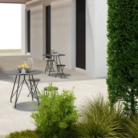 Outsunny Set of Four Folding Carry Stools - Charcoal Grey(m-8)