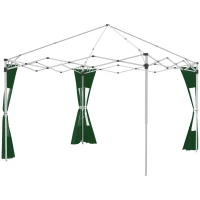 Outsunny Set of Two 295cm Replacement Canopy Walls - Green(m-11)