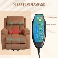 HOMCOM Eight Massage Point Electric Reclining Lift Chair, with Remote - Brown(m-5)