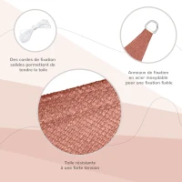 Outsunny Voile d'ombrage Triangulaire Grande Taille 3 x 3 x 3 m polyéthylène Haute densité résistant aux UV Coloris rouge rouille(m-6)