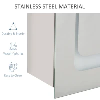 kleankin LED Illuminated Bathroom Mirror Cabinet with LED Lights, Wall-mounted Storage Organizer with Shelves, Touch Switch For Makeup Cosmetic(m-8)