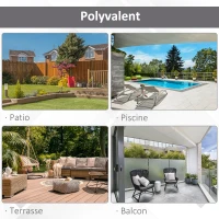 Outsunny Parasol déporté grande taille XXL inclinable avec pied en croix piètement en acier inclus polyester beige(m-7)