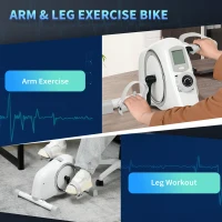 SPORTNOW Pedal Exerciser with Eight Level Magnetic Resistance, with Eight-Level Magnetic Resistance, White(m-4)