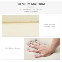 Outsunny Set of 2 Sun Lounger Cushions, Replacement Cushions for Rattan Furniture with Ties, 196 x 55 cm, Cushion ONLY, Cream White(m-5)