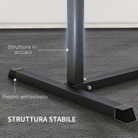 SPORTNOW Sedia Romana Regolabile su 6 Posizioni con Maniglie Laterali, in Acciaio e PU, 110x70x95 cm, Nero(m-7)