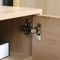 HOMCOM Mobile TV Moderno per TV max 60" in MDF e Acciaio con 4 Ripiani Aperti e Armadietto a 2 Livelli, 140x40x55.3 cm(m-9)