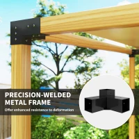 Outsunny Pergola Kit, DIY Pergola Brackets with 3-Way Pergola Corner Brackets and Post Base for 4" x 4" (Actual 3.6" x 3.6") Lumber, 8 PCS Includes Screws(m-6)