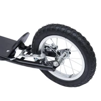 HOMCOM Scooter Monopattino Manubrio Regolabile Portata 100kg Bambini Acciaio 125x58x92-100cm Nero(m-8)