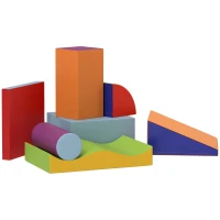 HOMCOM 7 Piece Soft Soft Play Set for Toddlers 1-3 Years, Blue(m-11)