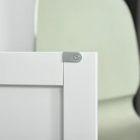 HOMCOM Carrello da Cucina Multiuso in Legno con 2 Cassetti, 3 Antine e 4 Ruote 121x46x91cm - Bianco(m-9)