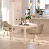 HOMCOM Sedia da Pranzo Moderna con Braccioli e Schienale in Finta Pelle con Gambe in Metallo, 63x61x84 cm, Marrone(m-2)