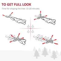 HOMCOM 5FT Prelit Artificial Snow Flocked Christmas Tree with Warm White LED Light, Holiday Home Xmas Decoration, Green White(m-5)