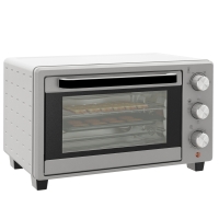 HOMCOM Horno Sobremesa de 21L 1400W Mini Horno Eléctrico Temporizador hasta 60min y Temperatura Regulable hasta 230℃ Plateado
