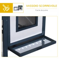 PawHut Conigliera da Esterno in Legno di Abete con Casetta e Area per Movimento, 151x78x84.5 cm, Verde e Bianco(m-6)