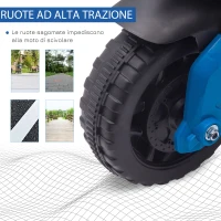 HOMCOM Moto Elettrica per Bambini 18-48 Mesi con Fari e Clacson, in PP e Metallo, 88.5x42.5x49 cm, Blu(m-6)