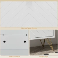 HOMCOM 12 Shoe Storage Cabinet, with Chevron Indents and Gold Tone Accents - White(m-7)