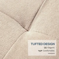 HOMCOM Linen Storage Ottoman, End of Bed Bench, Padded Footrest Seat with Tufting Design, Hinged Lid and Wood Frame 125L x 49W x 41.5H cm Beige(m-5)