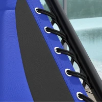 Outsunny Zero Gravity Lounger Chair, Folding Reclining Patio Chair with Shade Cover, Padded Seat, Cup Holder, Soft Cushion and Headrest for Poolside, Camping, Blue(m-9)