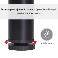 HOMCOM Table à Manger Style Contemporain 4 Personnes dim. 120L x 60l x 76H cm en Bois et pieds en Acier Inoxydable Noir(m-5)