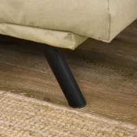 HOMCOM Canapé convertible canapé-lit 3 places, clic-clac rembourré avec accoudoirs et dossier réglables en tissu beige(m-8)