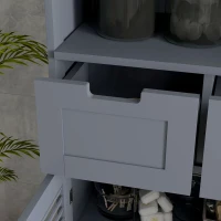 kleankin Three-Part Bathroom Storage Unit, with Shelf, Drawers & Cupboard - Grey(m-8)