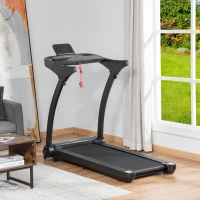 HOMCOM Tapis de course électrique pliable 1-14 km/h 550 W tapis roulant écran LED support de téléphone bande extra-large antidérapant acier PP ABS 153 x 77 x 124 cm noir(m-2)