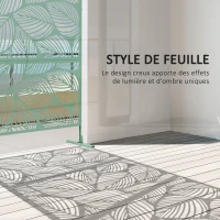 Outsunny Panneau brise vue décoratif paravent extérieur vert à motif végétal en métal - 122 x 45 x 198 cm, vert(m-4)