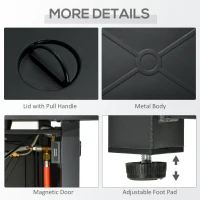 Outsunny Propane Gas Fire Pit Table, 50000BTU Smokeless Firepit Outdoor Patio Heater with Tempered Glass Tabletop, Cover, Glass Beads and Lid, 109cm x 56cm x 64cm, Black(m-8)