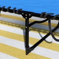 Outsunny Padded Sun Lounger, with Five-Position Reclining Back - Blue(m-8)