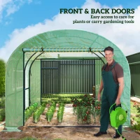 Outsunny 300 x 300cm Walk-In Polytunnel Greenhouse - Green(m-5)
