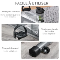 HOMCOM Vélo d'appartement semi-allongé vélo couché magnétique écran LCD multifonction siège réglable 8 niveaux de résistance(m-7)