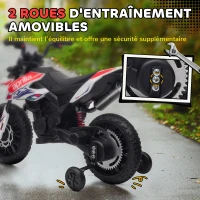 AIYAPLAY Moto électrique enfants sous licence Aprilia avec 2 moteurs 12V, roues d'entraînement, lumière LED, musique - blanc(m-5)