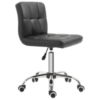 Vinsetto Chaise de bureau design contemporain pivotante 360° ergonomique hauteur réglable dossier assise capitonnés revêtement synthétique 52,5 x 54 x 93 cm noir(m-10)