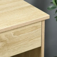 HOMCOM Computer Desk, Home Office Desk with Lockable Drawer, Storage Shelf for Study Bedroom, 110 x 50 x 76 cm, Oak(m-8)