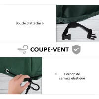 Outsunny Housse de Protection Salon de Jardin bâche étanche dim. 2,3L x 2,3l x 0,7H m Polyester PVC Haute densité Vert(m-6)