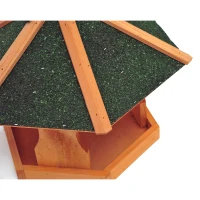 PawHut Mangeoire à oiseaux en bois avec toit imperméable, nichoir suspendu pour extérieur, 40 x 40 x 35 cm(m-6)