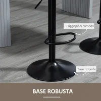 HOMCOM Set 2 Sgabelli da Bar con Altezza Regolabile e Girevoli, Rivestimento in Finta Pelle, Marrone Scuro(m-6)