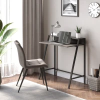 HOMCOM Writing Desk Computer Table Home Office PC Laptop Workstation Storage Shelf 84L x 45W cm Grey(m-2)