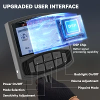 Outsunny Metal Detector for Adults and Beginners, Gold Detector with Higher Accuracy IP68 Waterproof Coil, 5 Professional Modes with Pinpoint & Memory Mode, Bigger Backlit LCD Display with DSP Chip(m-5)