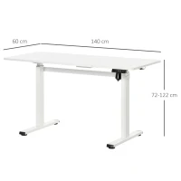 Vinsetto Electric Height Adjustable Standing Desk Sit Stand Desk with Large Desktop, Motor, Stand up Desk for Home Office, White(m-3)