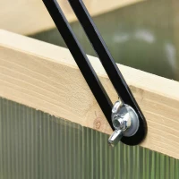 Outsunny Mini Serre de Jardin 2 Niveaux dim. 62L x 63l x 82H cm Porte et Panneau Toit ouvrant Bois Sapin traité Polycarbonate(m-8)